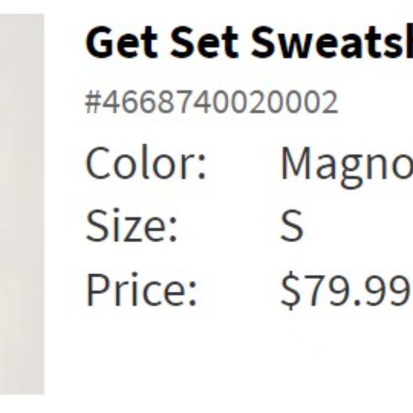 Athleta get set sweatshirt size small color magnolia white - Picture 2 of 3
